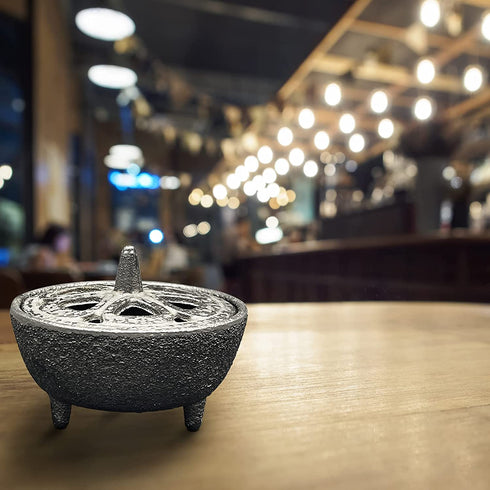 Incense Burner, Incense Burner Holder, Cast Iron Incense Burner with Incense Stick Holder and Fireproof Cotton. Ideal for Incense Sticks, Resin Incense, Cone Incense and Ritual Purpose, Decor, Etc.¦