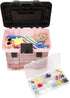 Pink Tool Box Durable Tackle Box Organizer with 4 Compartments for Hardware, Fishing Tackle, Beads, Hair Accessories and More by Stalwart