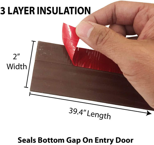 Twin Draft Guard 60322 Under Door Sweep Draft Stopper, Brown