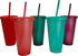 Crazy Chicken Lady Glitter Cups - Large Reusable Cold Tumblers with Lids & Straws | 5-Pack 24oz | Customizable DIY Gifts, Includes Vinyl Decals Sticker Set.