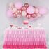 Pink Table Skirt Tutu Ruffled Tablecloth for Rectangle Table 6ft Baby Shower Birthday Party Unicorn Home Decor (Gradient pink)