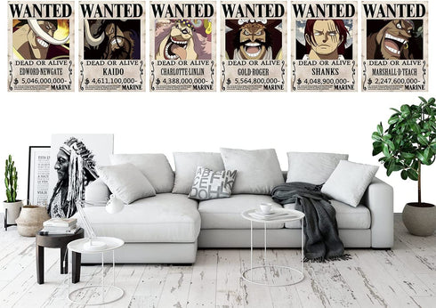 26 Pcs 28.5cm×19.5cm 1.5 Billion New Edition, One Piece Pirates Wanted Poster,The Straw Hat Pirates Crew Luffy Chopper Zoro Nami Usopp Sanji Jinbe Franky Brook Robin.