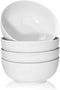TGLBT 40 Ounce Porcelain Soup Bowls - 4 Packs, Stackable Round, White