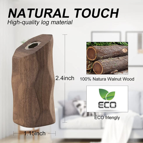 Wood Wall Hooks,4 Wooden Coat Hooks Wall Hangers, Wooden Wall Hat Hooks, Irregular Wooden Wall Hooks for Hanging Hats, Coats, Towels (Walnut)