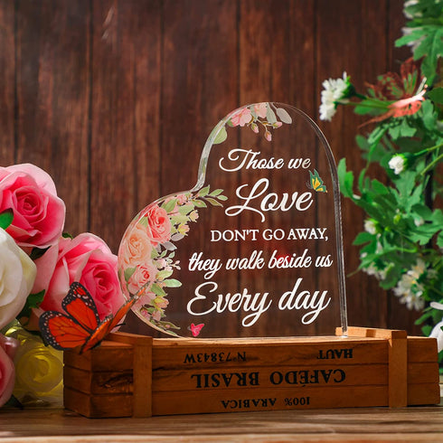 Yulejo Sympathy Gift Clear Memorial Gifts Crystal Acrylic Bereavement Gifts Loss of Family Member Gift Condolence Remembrance Sorry Grief Gifts in Memory of Loved One for Home Table Decoration