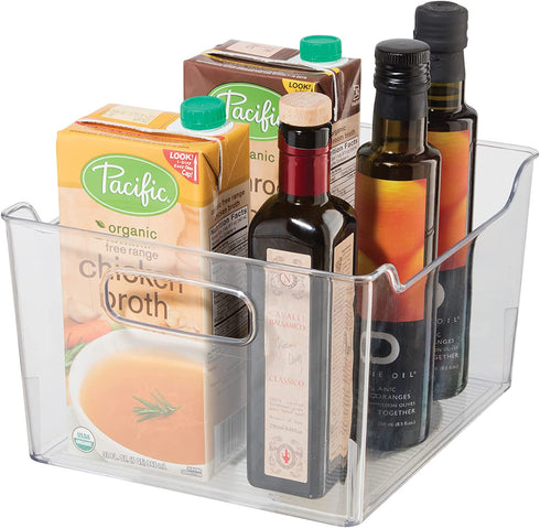 Oggi Bin Ideal for Kitchen, Pantry Storage, Fridge Organizing, Clear, 9.75" x 9" x 6"