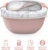 Bentgo® Salad - Stackable Lunch Container with Large 54-oz Salad Bowl, 4-Compartment Bento-Style Tray for Toppings, 3-oz Sauce Container for Dressings, Built-In Reusable Fork & BPA-Free (Blush Marble)