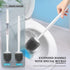 Toilet Bowl Brush Holder Set: 2 Pack Silicone Deep Cleaning Toilet Cleaner Brush for Bathroom - Compact Toilet Scrubber Accessories with Caddy for Bathroom Decorative - White