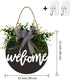 Welcome Sign Welcome Front Door Round Wood Sign Hanging Welcome Sign for Farmhouse porch Spring Welcome Sign Front Door Decoration ?Blackboard welcome?