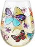 Enesco 6004351 Designs by Lolita Butterfly Hand-Painted Artisan Stemless Wine Glass, 20 Ounce, Multicolor