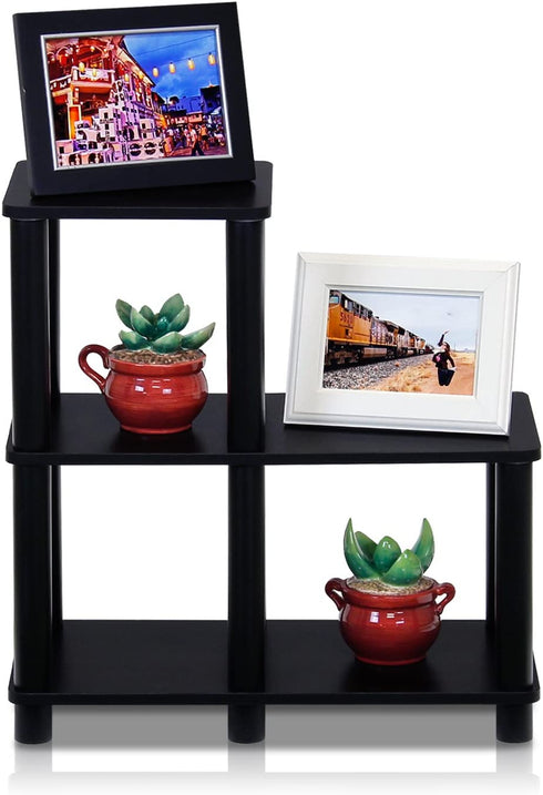 Furinno Turn-N-Tube Accent Decorative Shelf, Espresso/Black