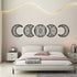 ASMANNA 5 Pieces Moon Decoration Wall Decoration Wooden Moon Phase Wall Hanging Bohemian Style Bedroom Home Wall Decor Bohemian Lunar Aesthetic Art for Bedroom Living Room Dorm Apartment Office(black)