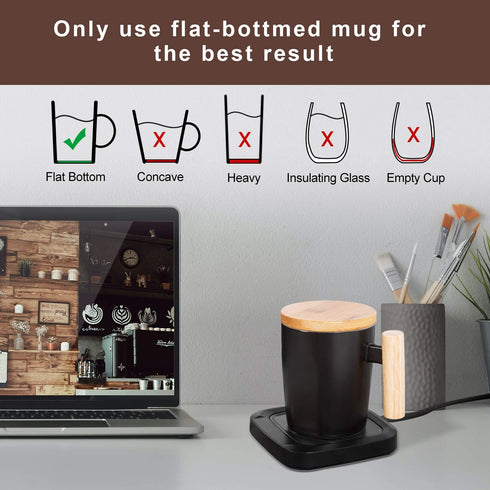 HOWAY Coffee Mug Warmer, 4-Hour Auto Shut Off Coffee Cup Warmer Plate for Desk, Office and Home, 16 Watt Electric Cup Warmer for Tea, Water, Cocoa, Milk