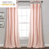 Lush Decor Lydia Curtains Ruffle Window Panel Set for Living, Dining, Bedroom (Pair), 84 in L, Blush