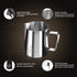 FlamGen Milk Frothing Pitcher 12 oz/350ml, Espresso Steaming Pitcher with Tick Mark, Decorating Art Pen, 16PCS Coffee Decorating Stencils