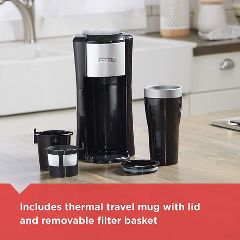 BLACK+DECKER Single Serve Coffeemaker, Black, CM618