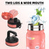 Fanhaw Water Bottles Stainless Steel Insulated Vacuum 20oz Water Bottle for Kids/Adults, 2 Lids Leak Proof Thicken Double Wall for Cold & Hot Beverages, BPA Free (Ocean)