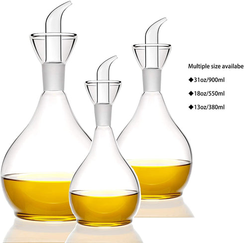 HAIZEEN 18ounce/ 550 ml Olive Oil Dispenser Oil Bottle Glass with No Drip Bottle Spout