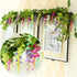 4Pcs 6.6Ft/Piece Artificial Flowers Silk Wisteria Garland-DearHouse Artificial Wisteria Vine Rattan Silk Hanging Flower for Home Garden Outdoor Ceremony Wedding Arch Floral Decor(Light Purple)