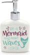 Enesco Our Name is Mud Mermaid Waves Stoneware Soap Dispenser, 12 oz, Multicolor