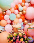 Pinbra Pastel Balloons Garland Kit Coral Balloons Tiffany Blue Balloons Champagne and Baby Pink Latex Balloons Gold Metallic Balloons for Baby Shower Girls Birthday Weeding Anniversary Decorations