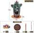 Backflow Incense Burner Cactus-like Waterfall Ceramic Incense Holder- Aromatherapy Ornament with 20 Incense Cones +30 Incense Sticks +1 Mat +1 Tweezer for Home Office Yoga Decor Gift