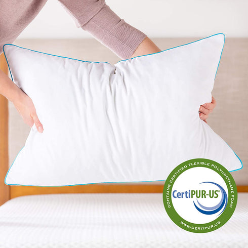 Linenspa Shredded Memory Foam 2 Pack Pillow, Standard, White 2 Count