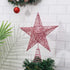 25cm CHRISTMAS Tree Iron Star Topper Glittering CHRISTMAS Tree Decoration Ornaments (Pink)