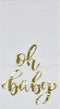 100 Gold Baby Shower Guest Napkins Oh Baby Elegant Dinner Hand Napkin Disposable Paper Pack for Neutral Boy Girl Gender Reveal Party Supplies Powder Room Bathroom Metallic Golden Foil Decorative Towel