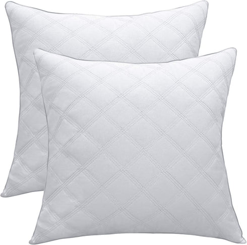 Lipo 18x18 Pillow Inserts Quilted- Set of 2 Up to 520GR Filling Throw Pillows Hypoallergenic - Bedding Square Pillows Luxury Decorative for Couch Bed Office Hotel (White, 18x18 Inch)