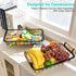 2 Tier Fruit Basket for Kitchen - Countertop Fruits Vegetable Bowl Detachable Metal Rectangular Wire Basket Stand Holder for Fruits Veggies Bread Snacks Organizer Storage