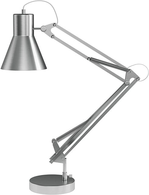 Lavish Home (Brushed Steel Architect Desk Lamp-LED Task Adjustable Swing Arm for Home and Office-Includes Energy Efficient Light Bulb, 23 L x 6.5 W x 34 H