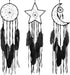 3 Pieces Dream Catcher Moon Sun Star Design Handmade Traditional Design for Wall Hanging Home Decoration (Black)