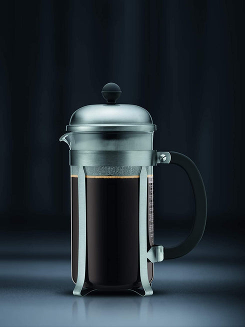 BODUM 1928-57, Matte Chrome Chambord 8-Cup Coffee Maker, 34-Ounce, 34 Oz