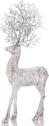 iPEGTOP 2 Pcs Rustic Christmas Reindeer Elk Holiday Figurines Decoration Christmas Standing Deer, Home Office Decor Statues Party Supplies