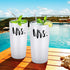 Cpskup Mrs and Mrs Travel Tumbler Set, Lesbian Couple Gifts for Women, Engagement Wedding Valentine™s Day LGBT Gifts for Girlfriend Wife Fiancée, 20 Oz Stainless Steel Travel Tumbler with Lids, White