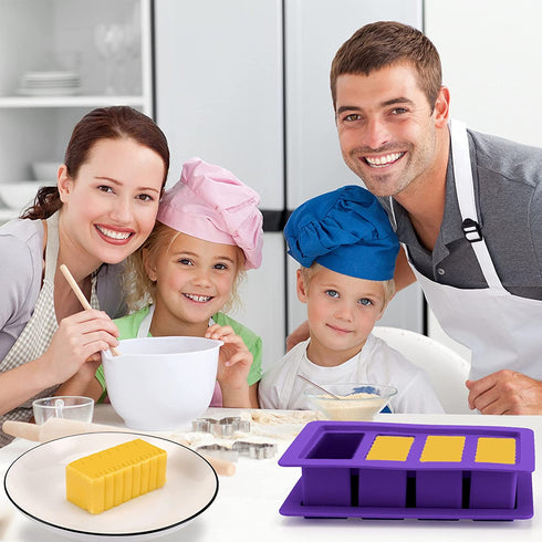 Butter Mold with Lid, Silicone Butter Tray Container for Making 4 Butter Sticks, Food Grade Silicone Butter Molds for Butter Pudding, Ice Cube, Chocolates, Cheesecake (Purple)