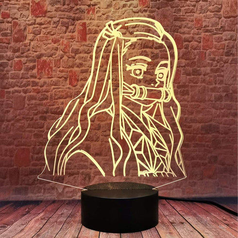 Kamado Nezuko 3D Illusion Demon Slayer Merch Night Light LED Anime Lamp 16 Colors Remote Control Room Decor