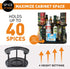 Aeakey Spice Rack storage,Spice Spinner Two- Tiered Lazy Susan Turntable Spice Rack Organizer Rotating Spice Holder For Cabinet And Storage,Holder That Saves Space,Height Adjustable,Fridge,Closet,Kitchen Countertop (Black)