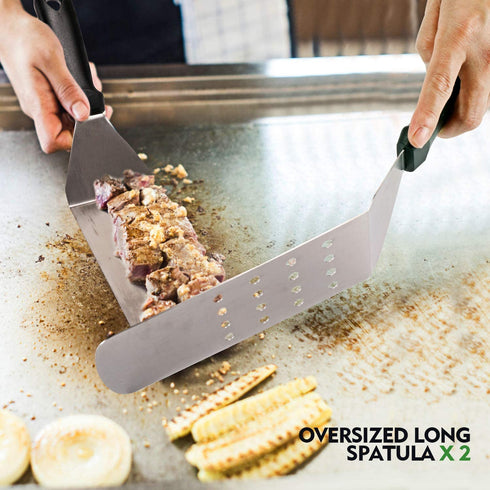 homenote Griddle Accessories Kit, Exclusive Griddle Tools Spatulas Set for Blackstone - 8 Pcs Commercial Grade Flat Top Grill Accessories - Great for Outdoor BBQ, Teppanyaki and Camping