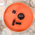 MAONAME 13" Round Tray, Orange Serving Tray with Handles, Modern Decorative Tray for Coffee Table, Plastic Ottoman Tray for Ottoman, Bathroom, Decor