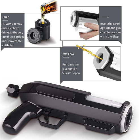 Alcohol Shot Gun, Bubbly Blaster Champagne Gun Shooter, Alcohol Gun Sprayer Alcohol Gifts for Epic Shot Party/ Bachelor Party - Load Your Favorite Alcohol, Aim, Shoot and Drink