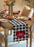 Valentine's Day Table Runner 13x90 Inch, Romantic Red Love Heart Vintage Black White Buffalo Plaid Table Runner Dresser Scarves for Valentines Day Dinner Parties Washable Cotton Linen Table Runners