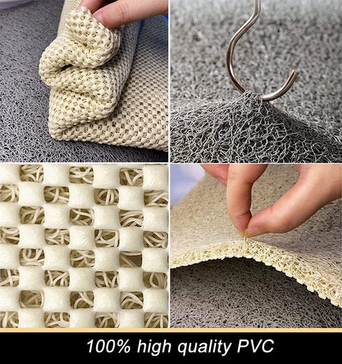 ROIMOE Non-Slip Shower Mat Bathtub Mat with Drain Soft on Feet PVC Loofah Shower for Bathroom Wet Area Quick Drying No Suction Cup Comfort Shower Rugs Bathroom Accessories Grey 32—16 HG-W02-1