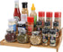 YCOCO Spice Racks for Kitchen Cabinets,Bamboo 3 Tier Expandable Spice Shelf Organizer for Kitchen Countertop and Cabinet,Step Spice Holder for Jars Seasonings and Spice Bottles