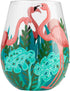 Enesco Lolita Wine Glass Fancy Flamingo