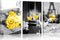 Yellow Kitchen Decor Yellow Rose Kitchen Wall Art Dining Room Decor Wine Glass Kitchen Wall Decor Black and White Canvas Wall Art Paintings Prints Pictures Framed Artwork for Home Kitchen Decorations (yellow rose, 12 INx16 INx3PCS(30cmx40cmx3)