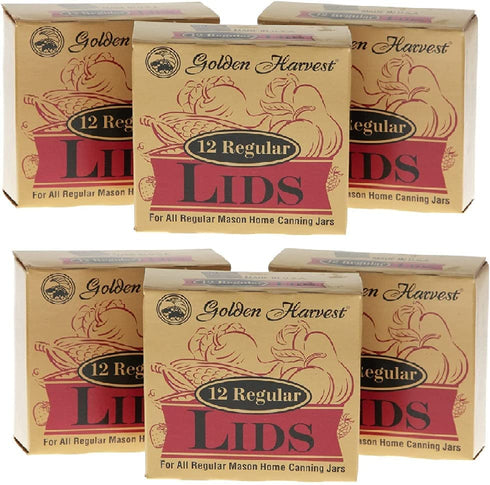 Golden Harvest Regular Lids 6 Pack Total 72Lids