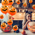 60 Pieces Halloween Balloons Pumpkin Balloons Halloween Balloons 12 Inch Latex Balloons Halloween Expression Balloon 4 Styles Orange Pumpkin Balloons for Halloween Birthday Party