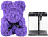 Qivange Rose Bear Rose Teddy Bear Best Gift for Valentines Day, Anniversary, Birthdays & Bridal Showers 10 inch (Purple)